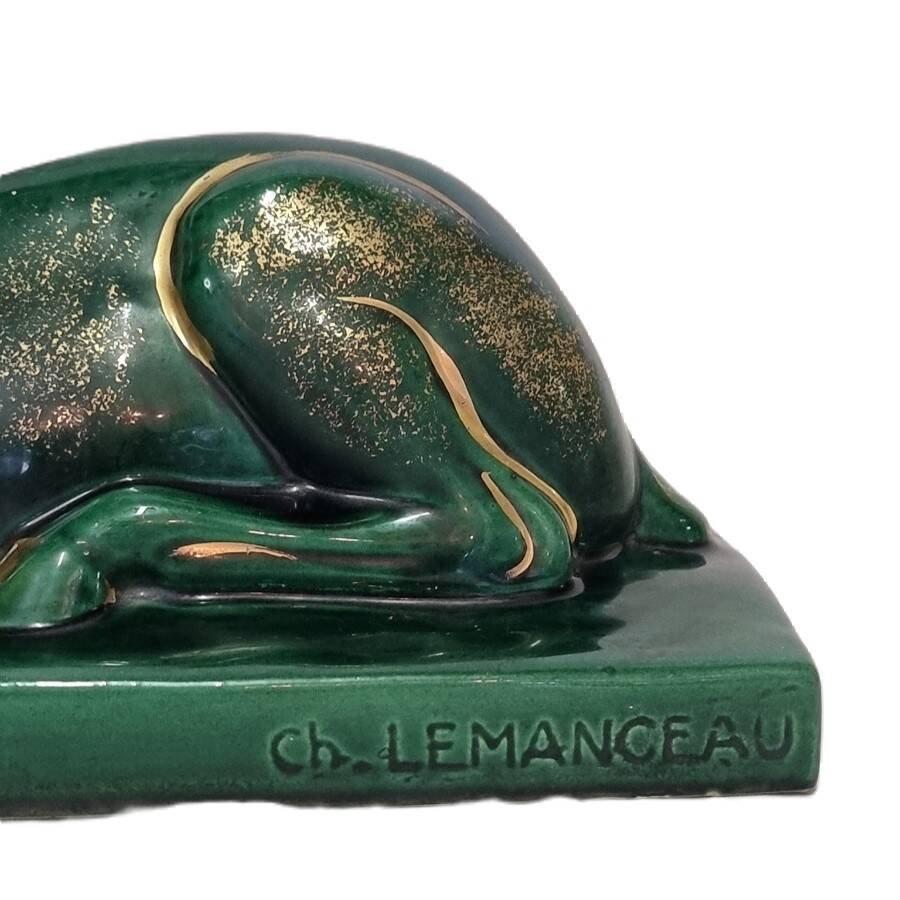 French Ceramic Art Deco Sculpture Of Ch. Lemanceau, 1930s
