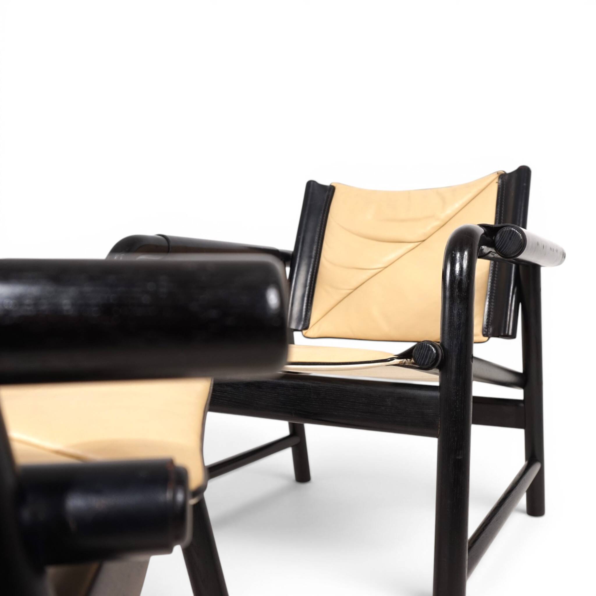 WK Möbel Leather Lounge Chair with Ottoman – Attributed to Hans Eichenberge