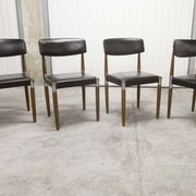 Lot of 4 Scandinavian chairs feet fused wood 60's
