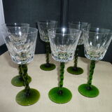 Set of 6 glasses of white wine from Alsace twisted leg