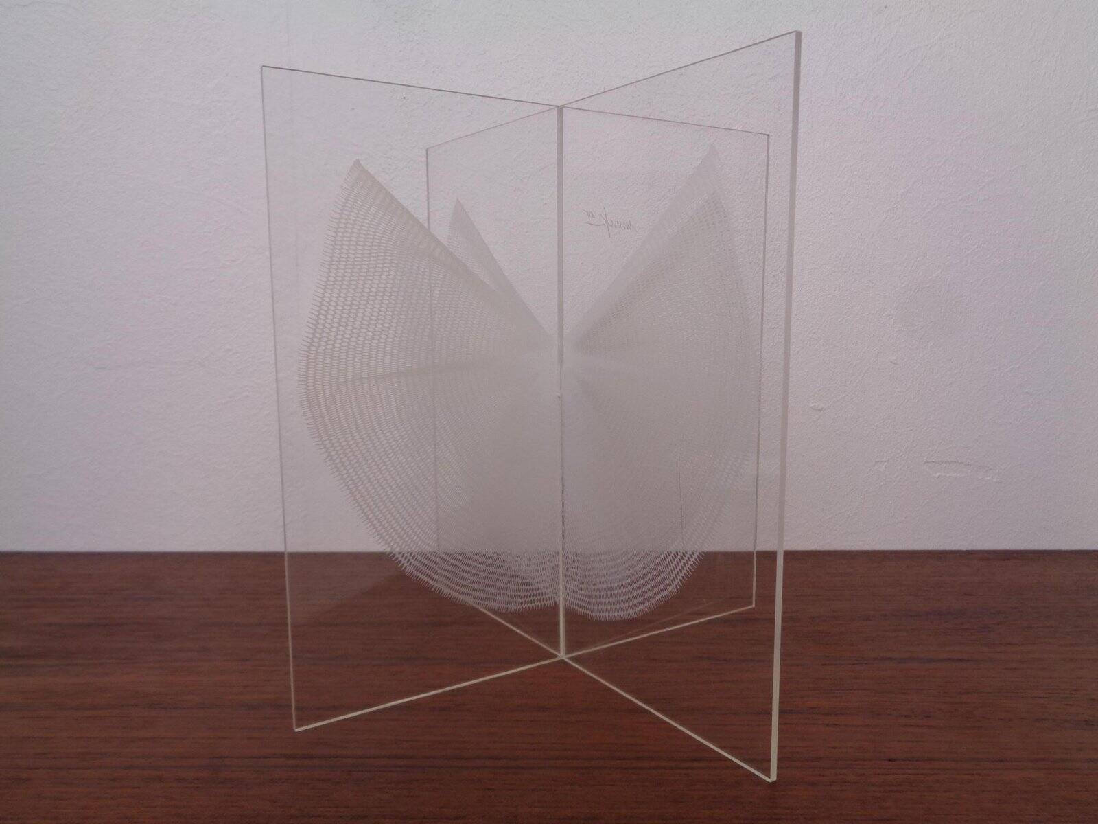 German Wing Object Sculpture in Acrylic Glass by Heinz Mack, 1980