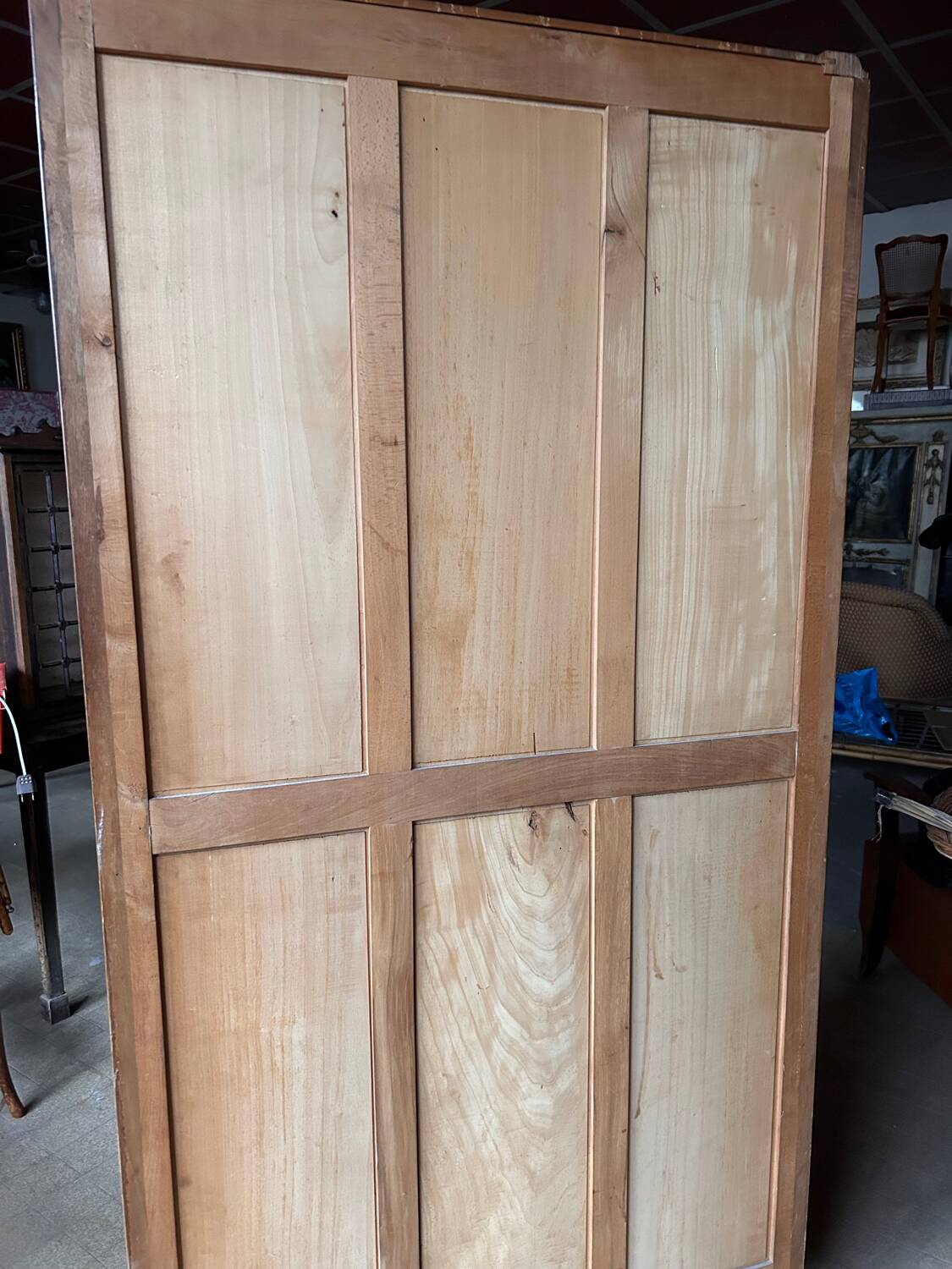 Small cabinet – Art Deco style bookcase in light wood with beveled glass.