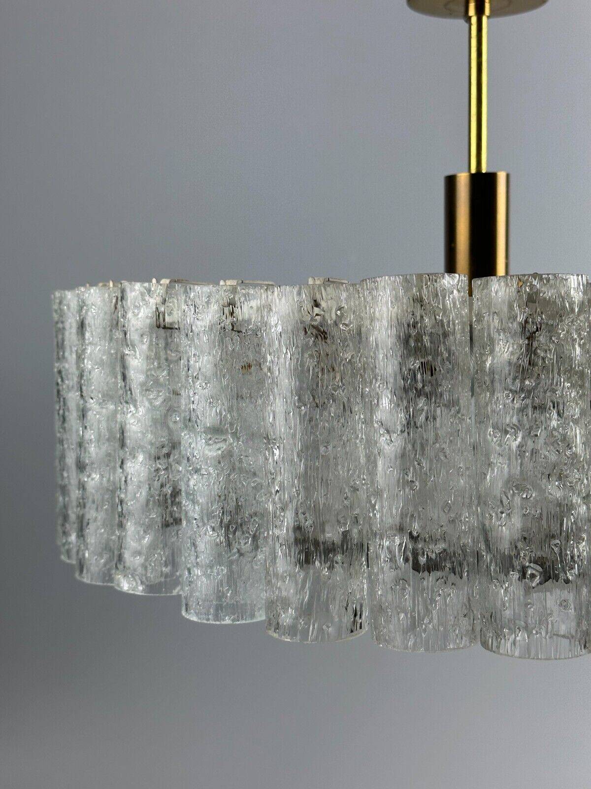 60s 70s chandelier ceiling lamp Doria Leuchten Germany Ice glass design