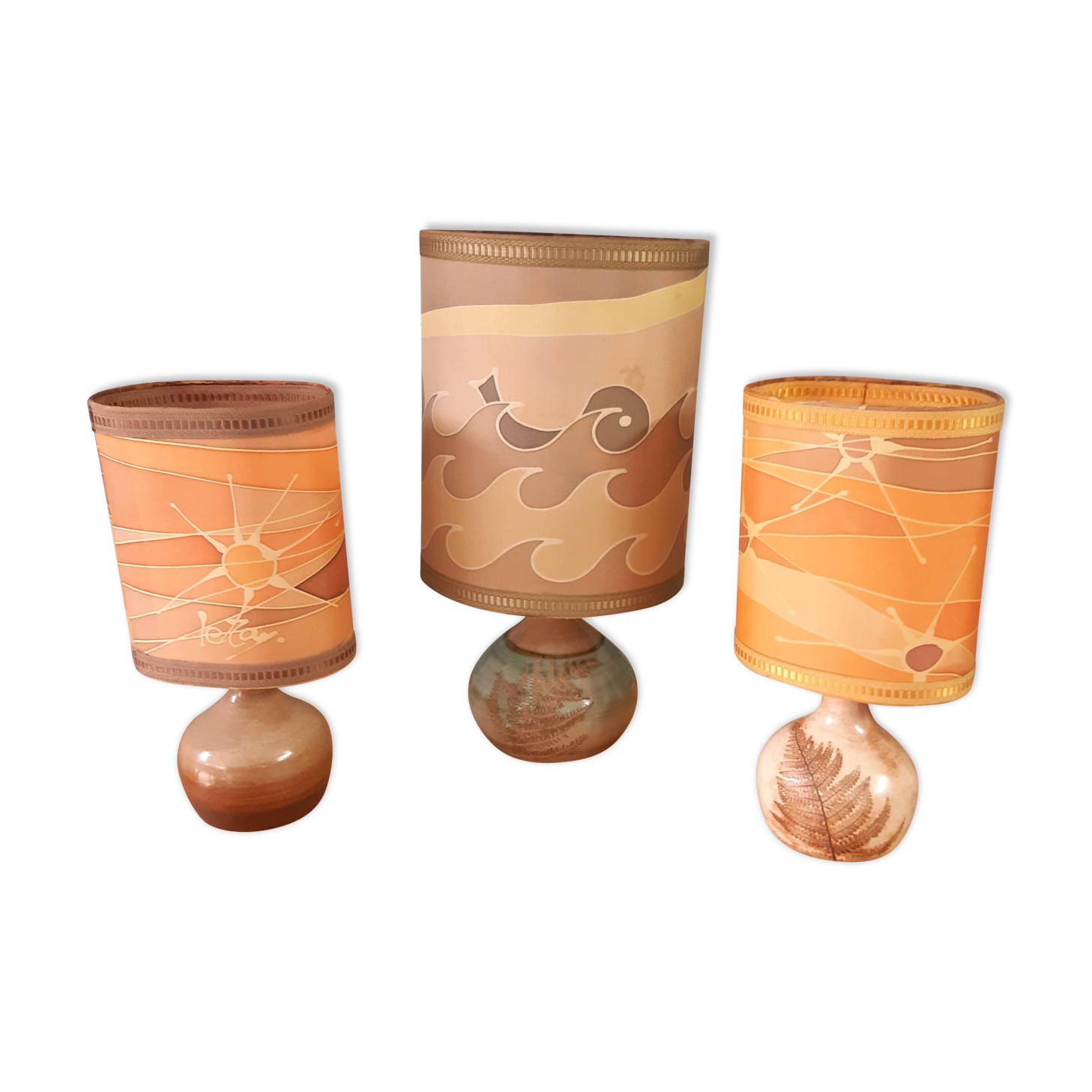 3 cermal vintage lamps