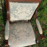 Directoire armchair in light blue satin fabric