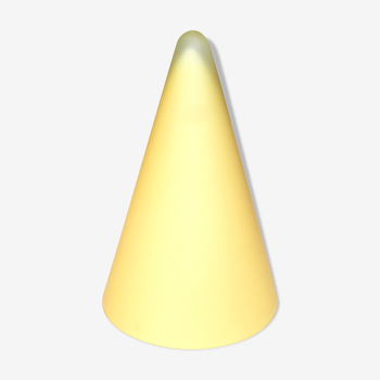 Lampe conique en verre opaque jaune, Sce Ikea, années 80