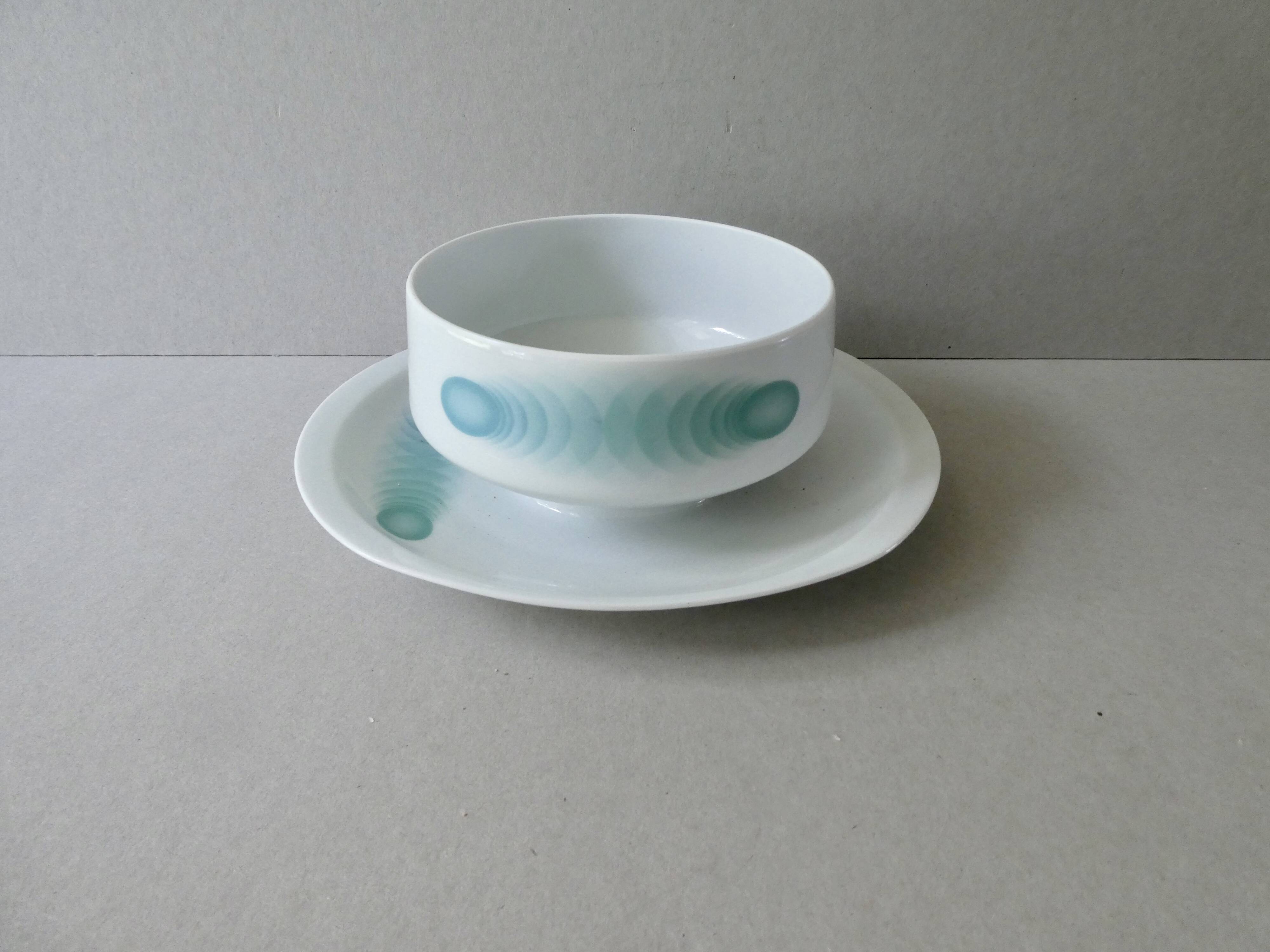 Limoges porcelain gravy boat, L Bernardaud, Oberon, 1970s