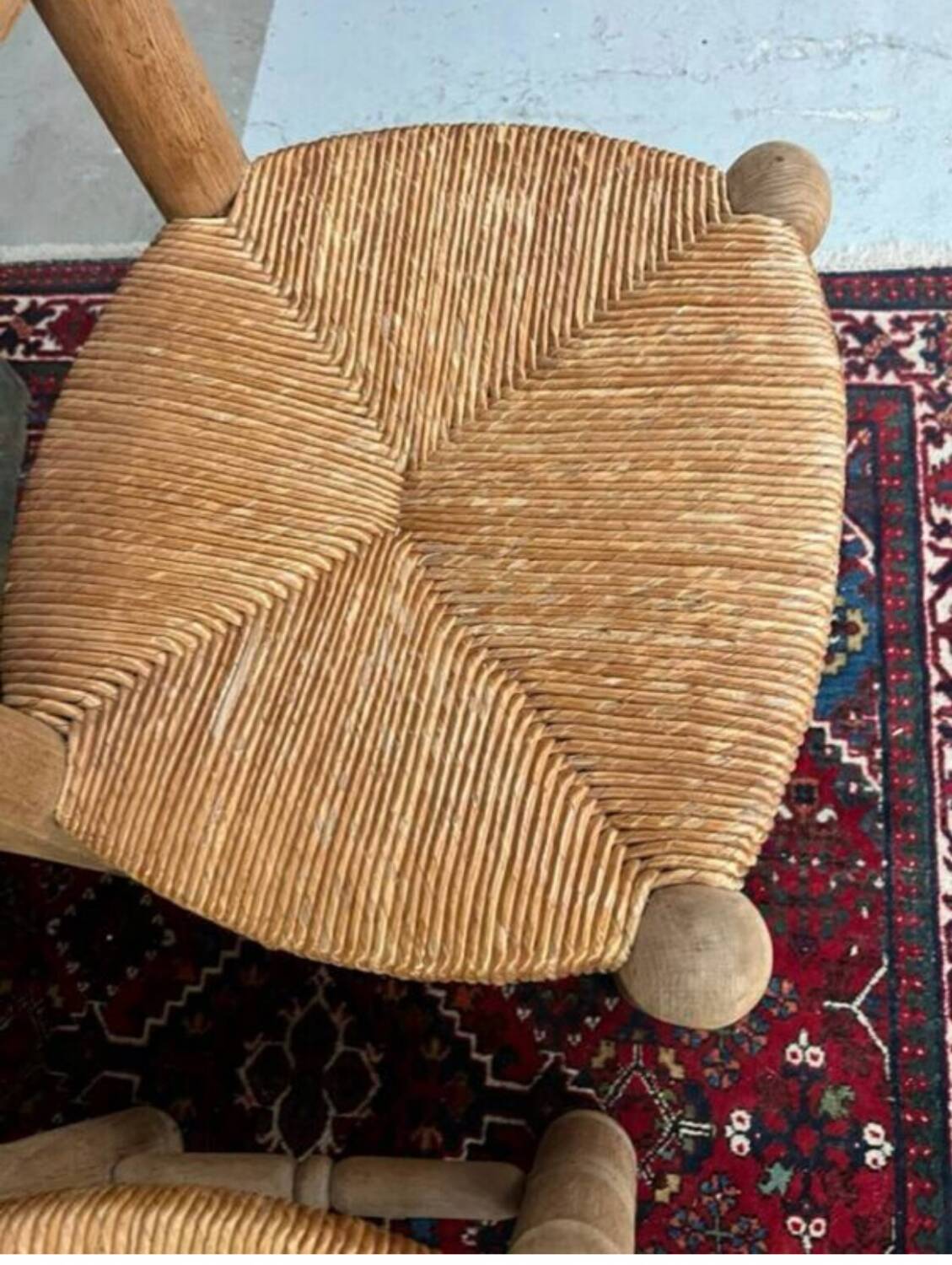 Pair of Dudouyt straw chairs