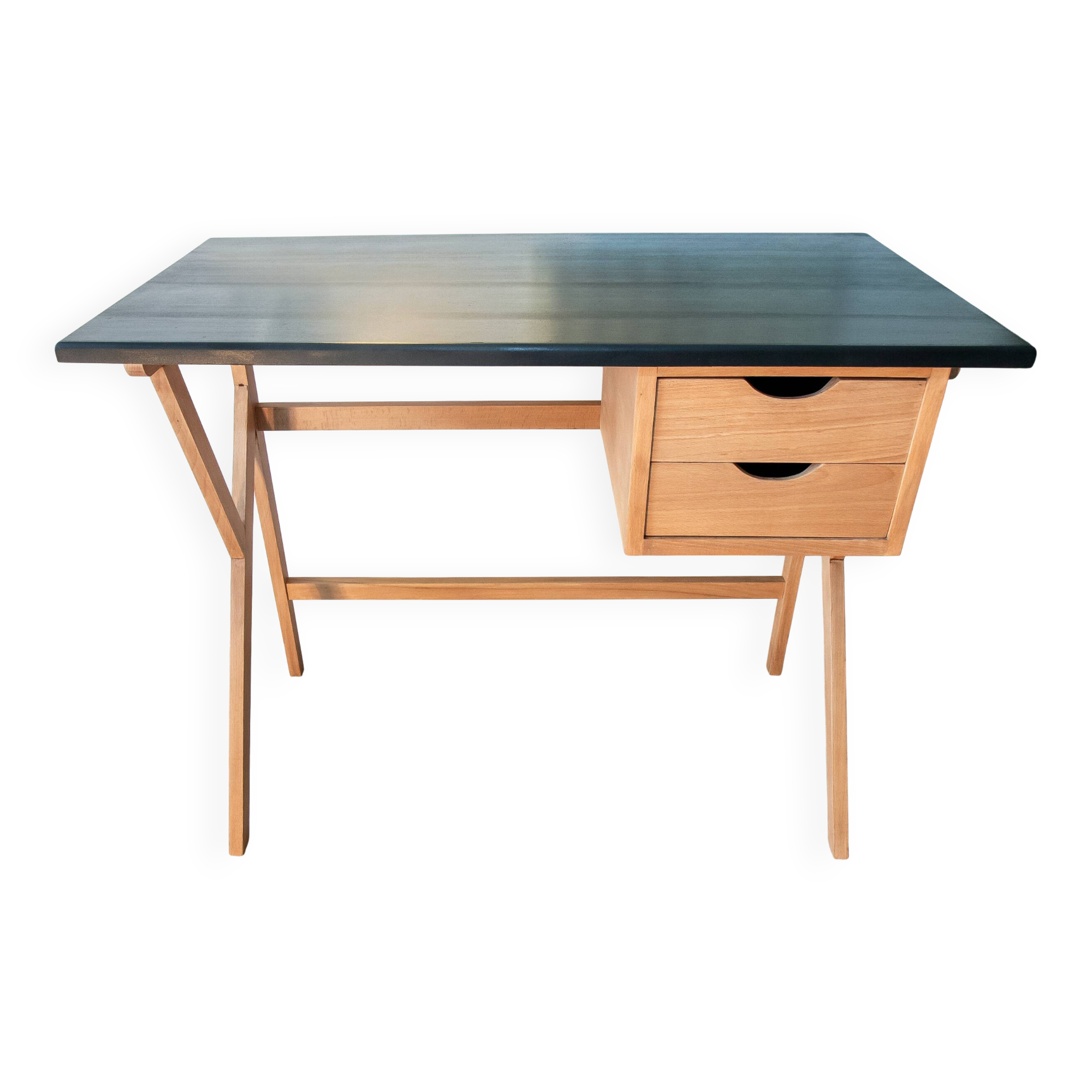Vintage desk from the 60s-70s, light oak, in superb condition.