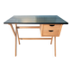 Vintage desk from the 60s-70s, light oak, in superb condition.