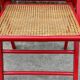 Vintage  Mid-Century Woven Cane Folding Chair  1960s in red cesca style
