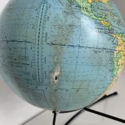 Vintage 1960 globe terrestrial world map Girard Barrère glass - 36 cm