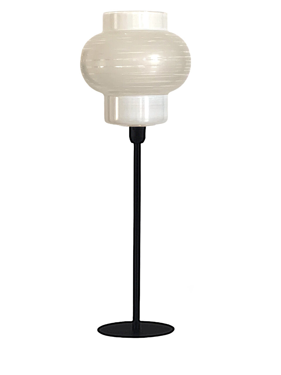 Vintage table lamp with a globe, white and gold