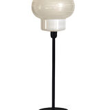 Vintage table lamp with a globe, white and gold