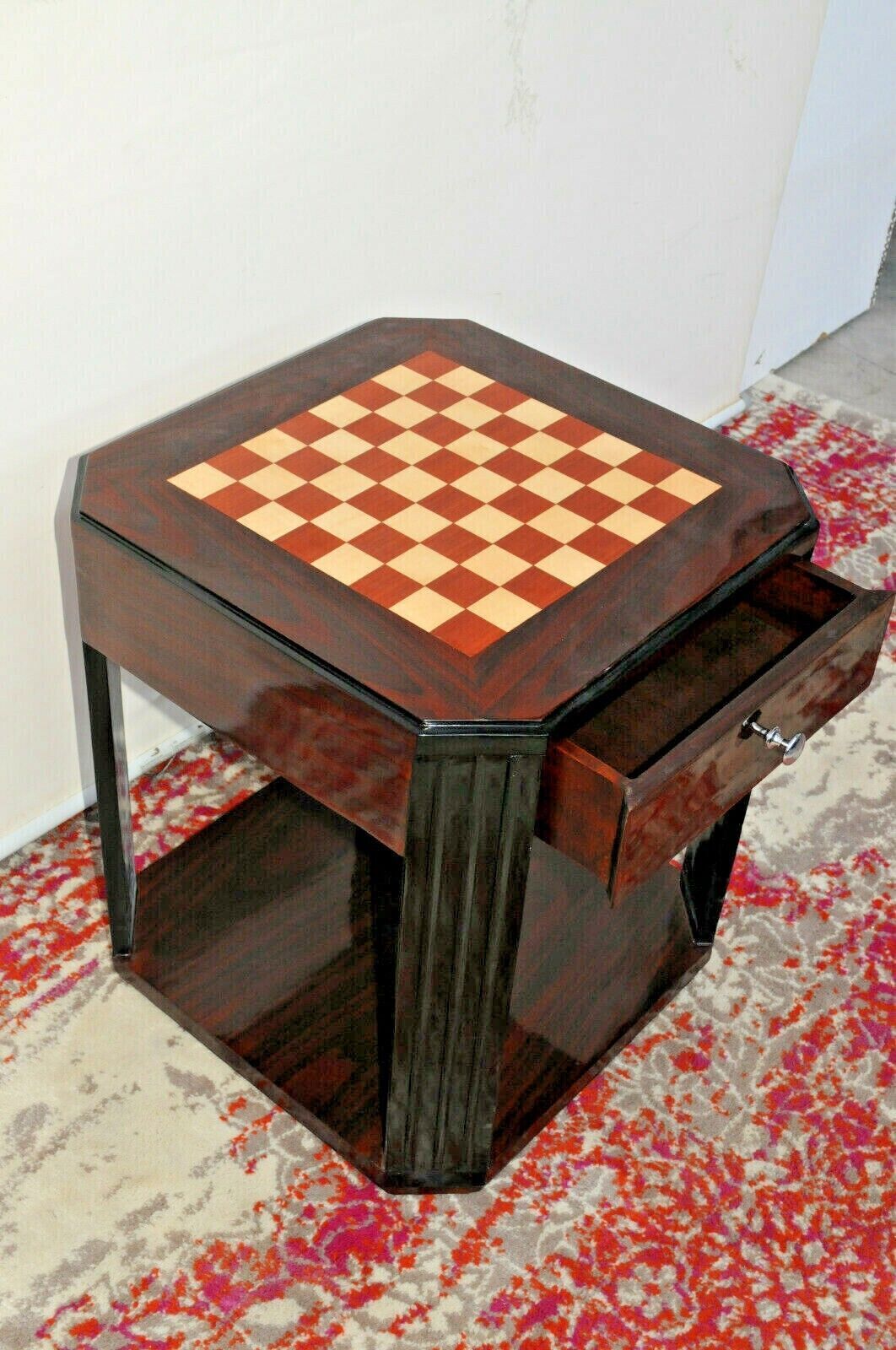 Art Deco bedside table with pattern