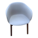 Chaise scandinave “style Elefy”, coque blanche & pieds bois – comme neuve