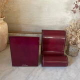 Pair of Italian leather bookends from the 60s