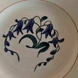 Plat assiette à talon faïence de Longchamp décor Simone