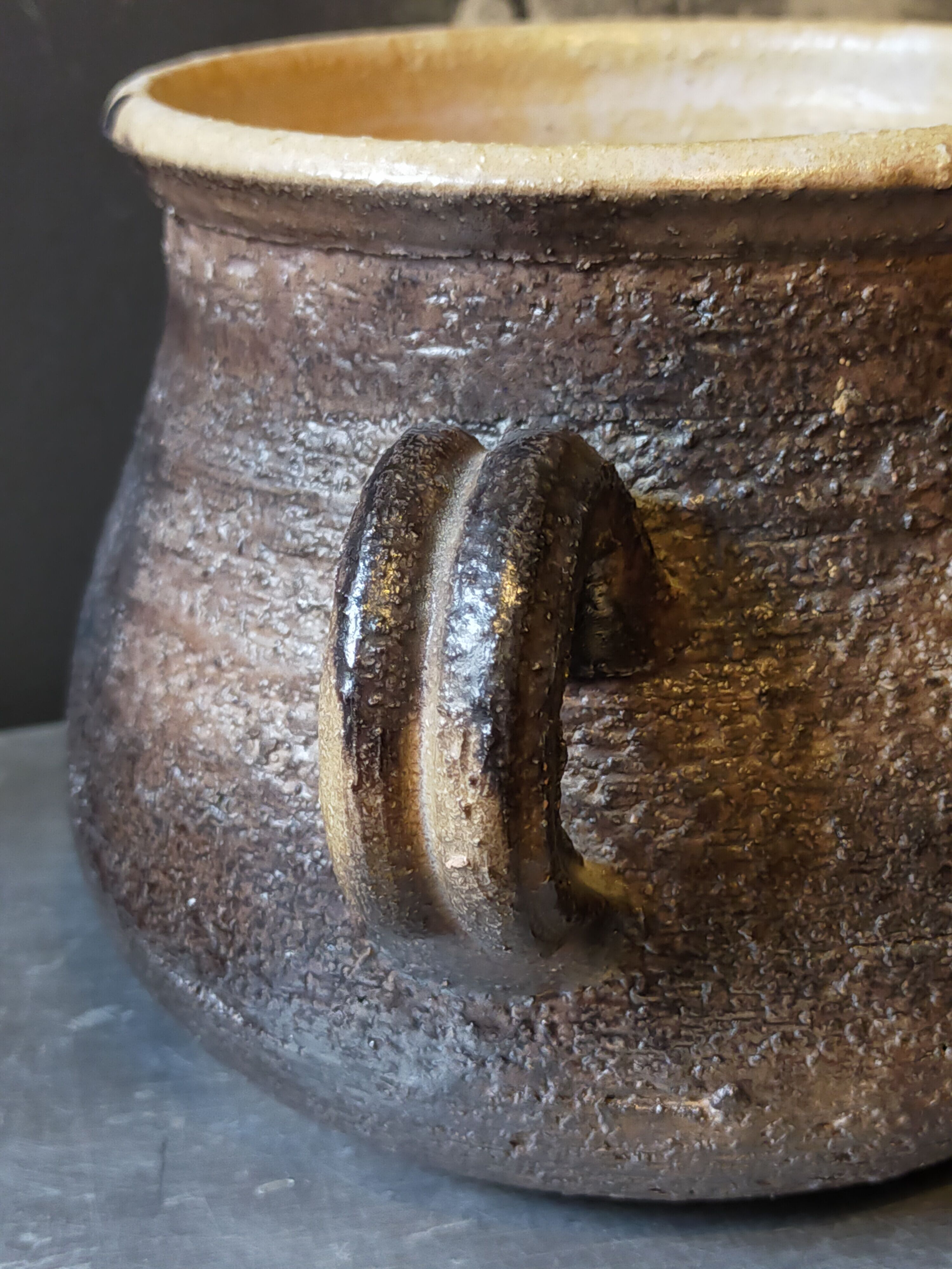 Ceramic covered pot by Jean Marais signed, Vallauris 80s