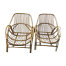 Pair of adult rattan armchairs