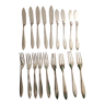 Fish cutlery - christofle forks and knives in silver metal