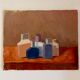 Old painting, still life with bottles, signed Milliquet (1896-1982)
