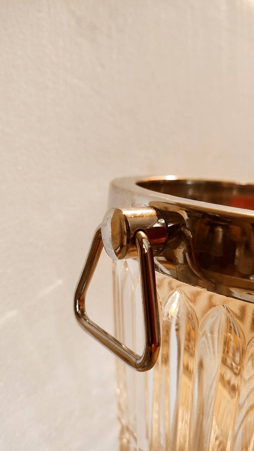 Seau à champagne en cristal et inox