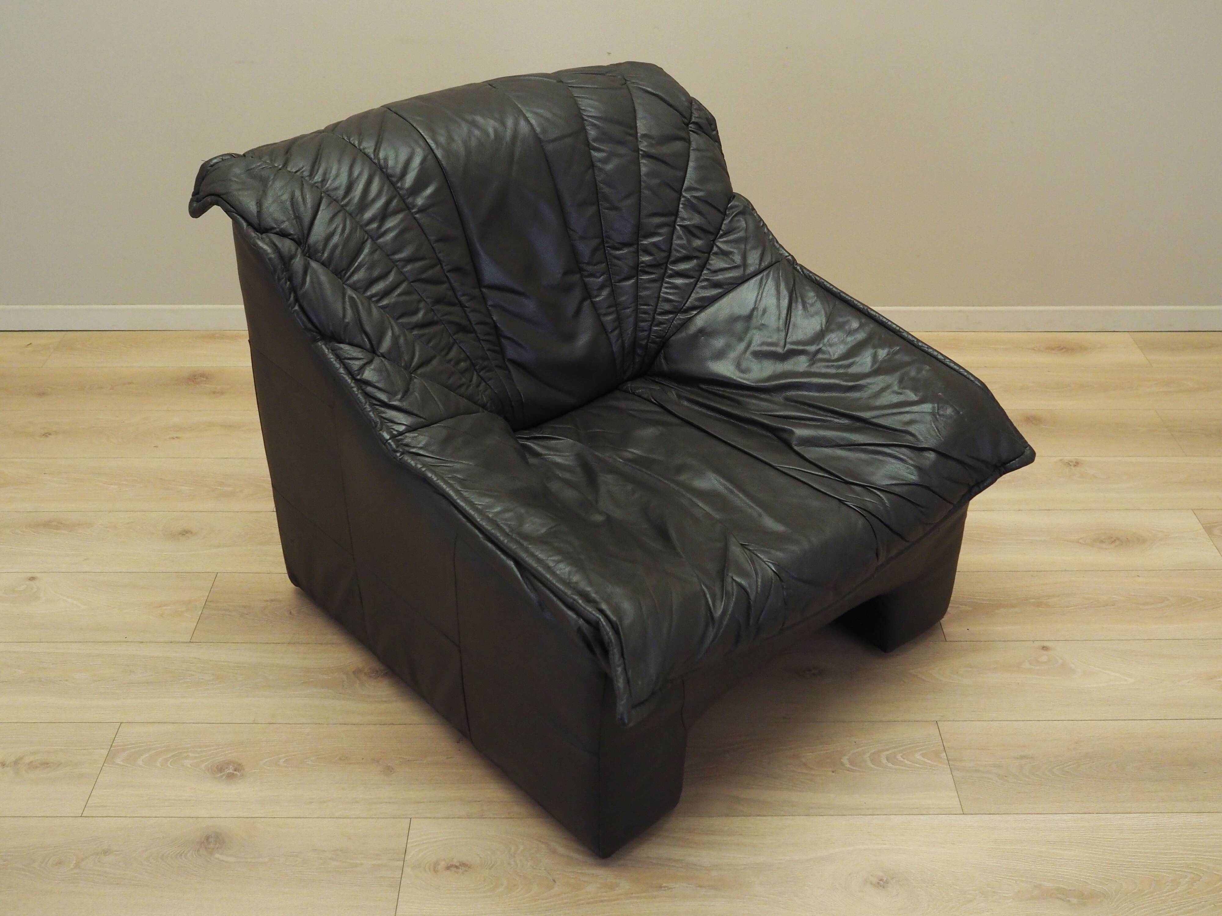 Leather armchair, Italian design, 1960s, production: Italy