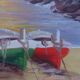 Huile sur toile signée - Bord de Mer