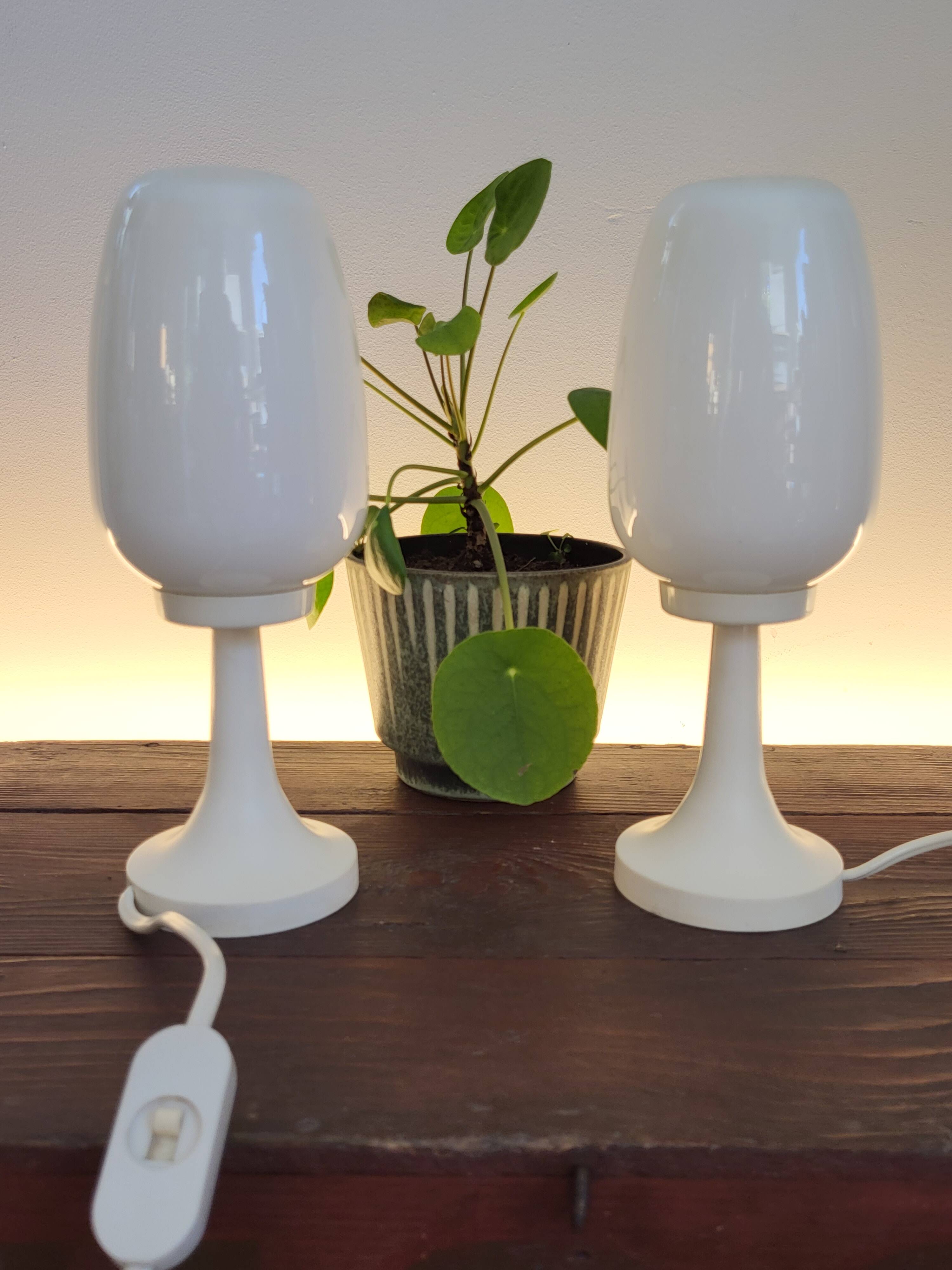 Lampes de table Space Age blanches, années 1960