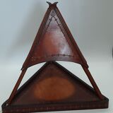 Lampe pyramide en cuire