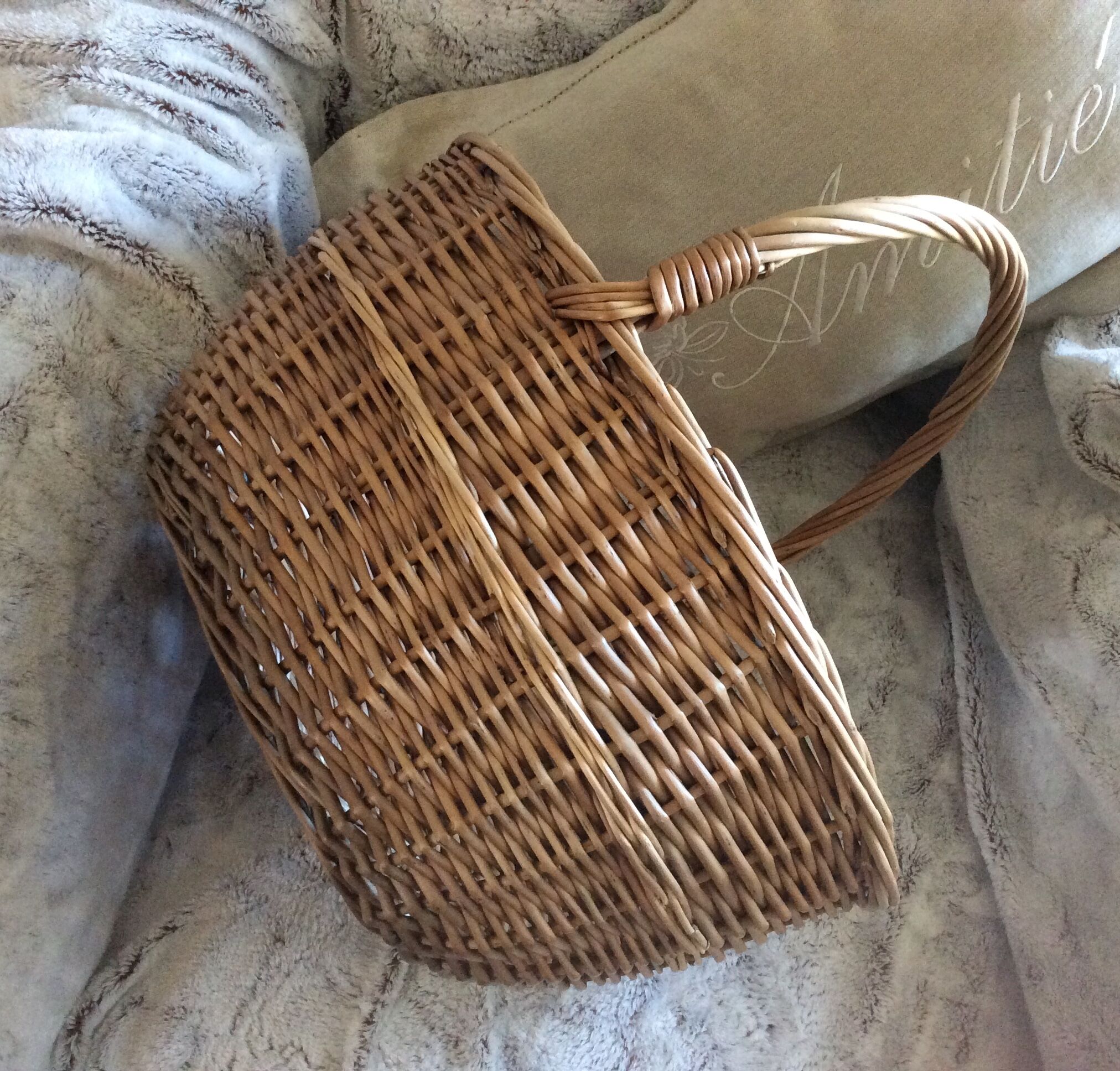 Old rattan basket - vintage