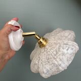 Vintage art deco wall lamp with white Clichy glass shade