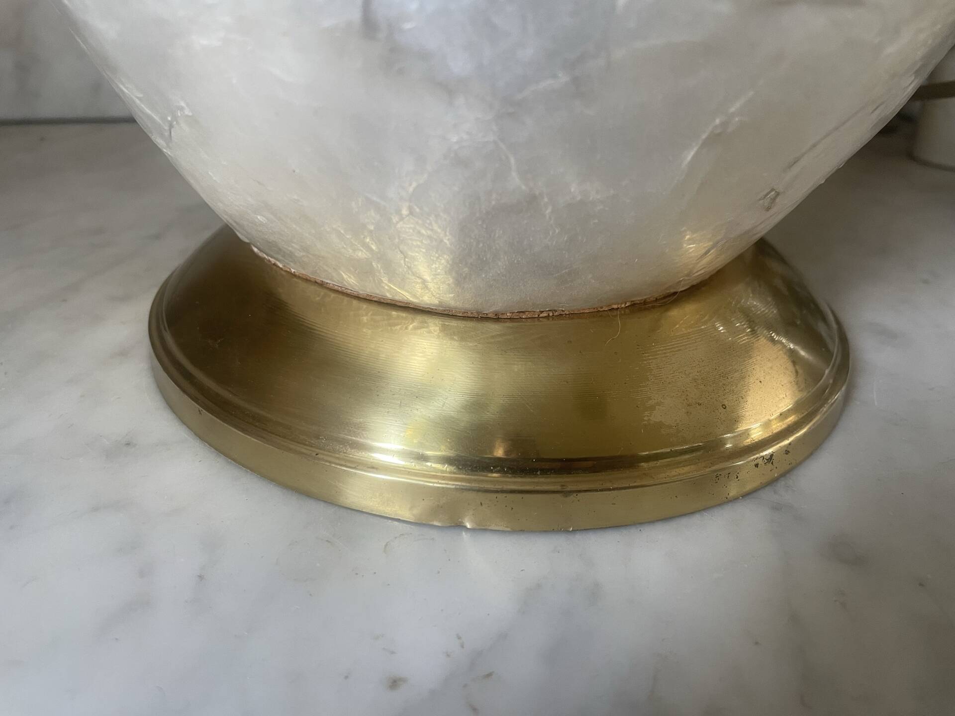 Capiz shell lamp and vintage brass