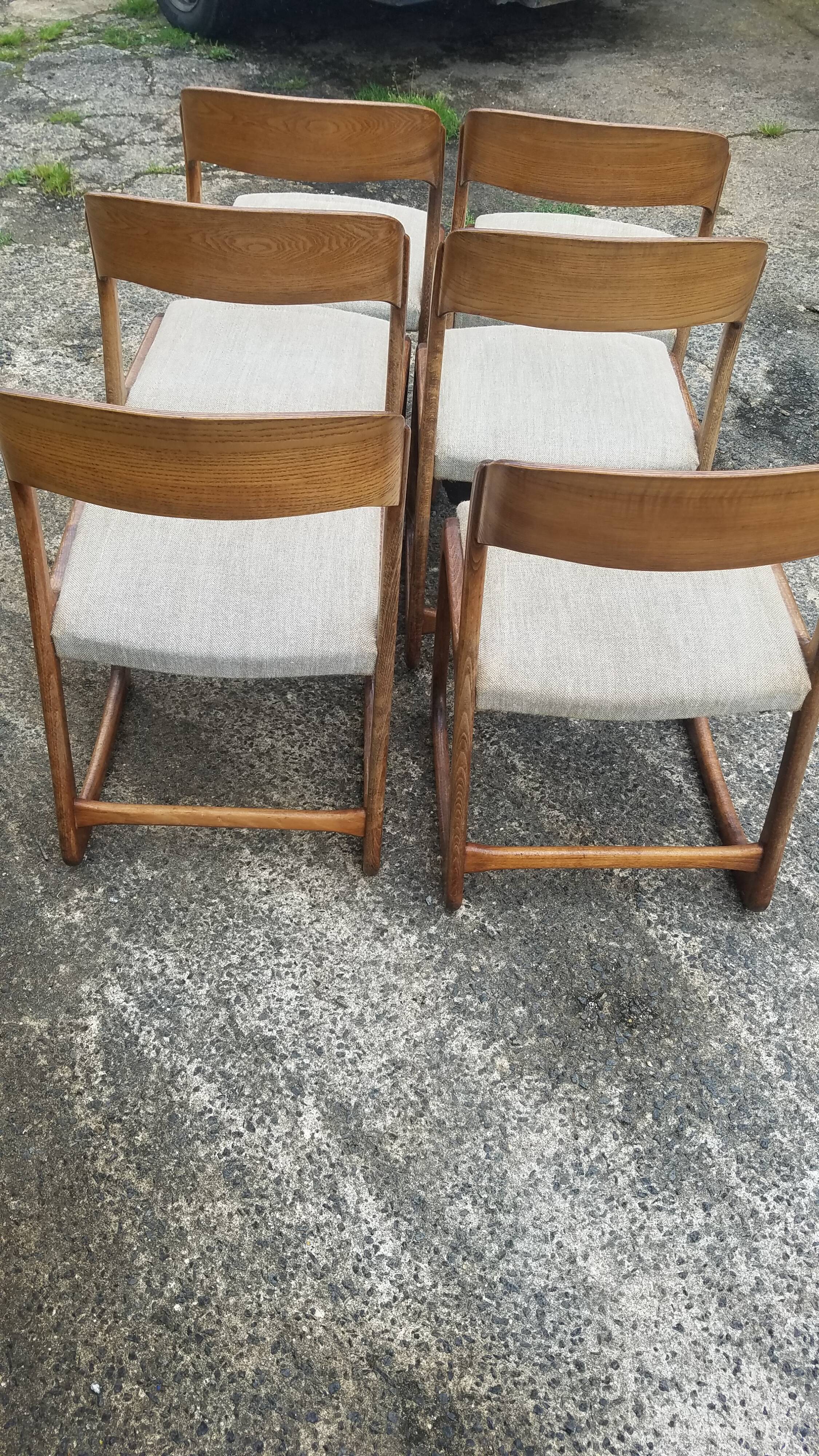 6 vintage Baumann sleigh chairs