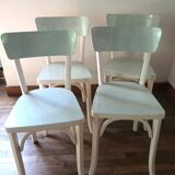 Set of 4 Baumann bistro chairs in wood and formica