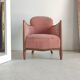 Armchair art deco pink velvet trim