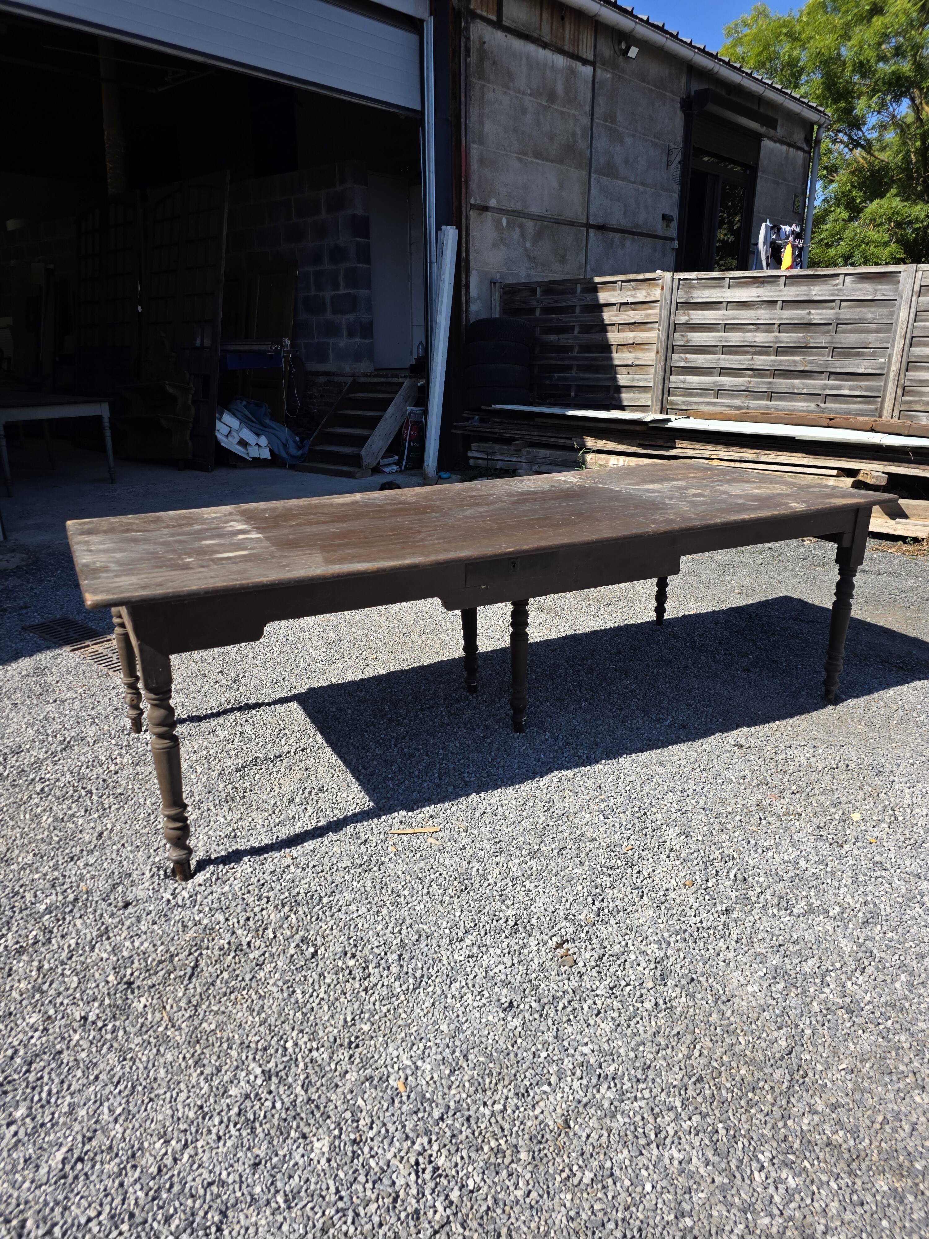 Table de ferme ancienne XXL , 268 × 110cm