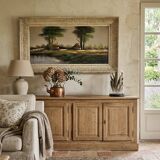 Oil on canvas Countryside Landscape - Polo (40 x 70 cm)