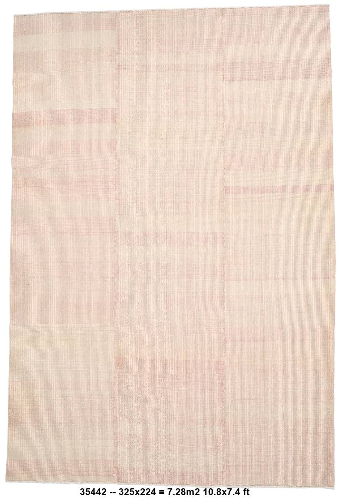 Tapis Kilim en jute et laine rose clair fait main