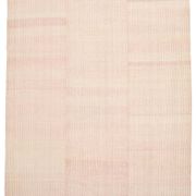 Tapis Kilim en jute et laine rose clair fait main