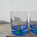 4 Verres à eau ou whisky Luminarc vert et bleu
