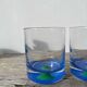 4 Luminarc green and blue water or whisky glasses