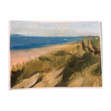 Huile sur papier toilé, Banc d’Arguin, Ferret