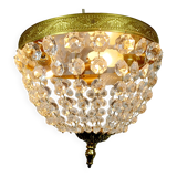 3-light bronze and crystal ceiling light