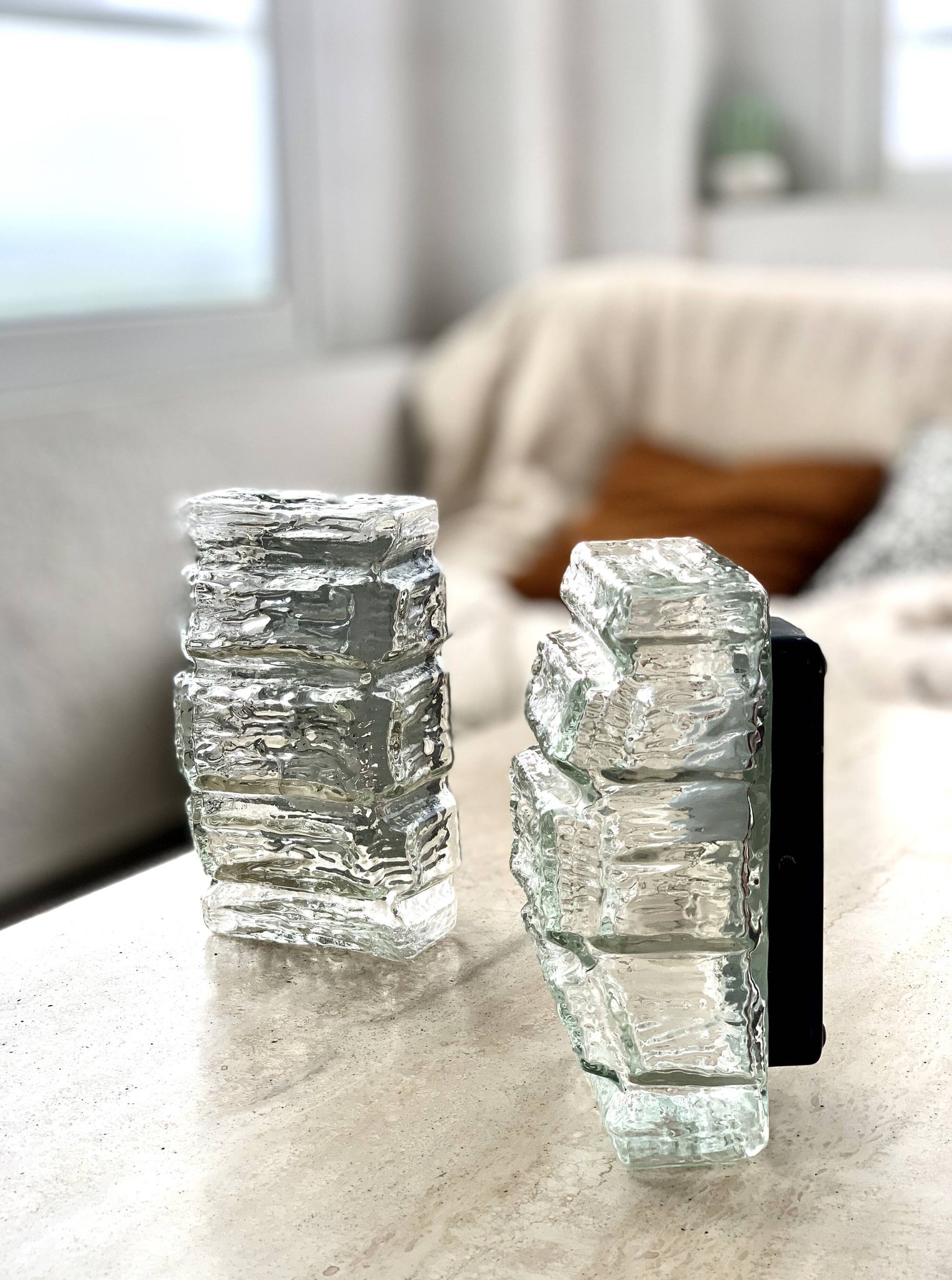 Pair of Murano glass wall lamps