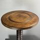 Midcentury brutalist wood turned side table in the style of Charles Dudouyt
