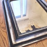 Ancien miroir Louis Phillipe, argenté à la feuille d'argent.