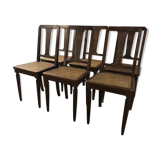 6 Art Deco caned chairs