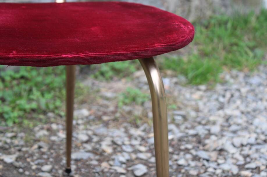 Vintage chair in gilded metal and velvet seat